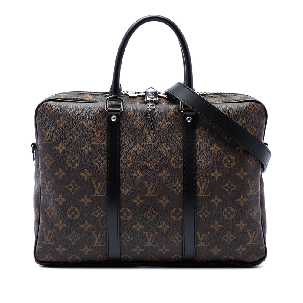 Pre-Loved Louis Vuitton Monogram Macassar Porte Documents Voyage GM